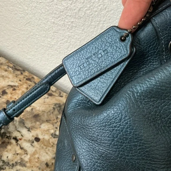 Coach Metallic Blue Leather Small Bucket Crossbody Bag - Picture 4 of 9